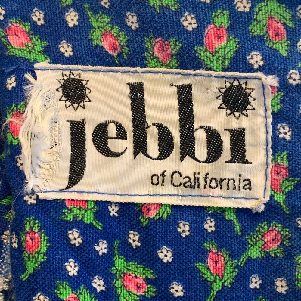 Jebbi of California Vintage 70s blue floral mini dress with bell sleeves .Cute❤️ - Picture 7 of 9